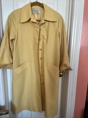 Yellow Women's Classic Button-Front Coat MadMen vibes! Custom vintage.
